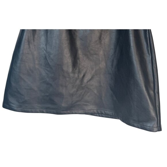 2/$30 Sky To Moon Large Black Faux Leather Mini Strapless Dress - Picture 6 of 13